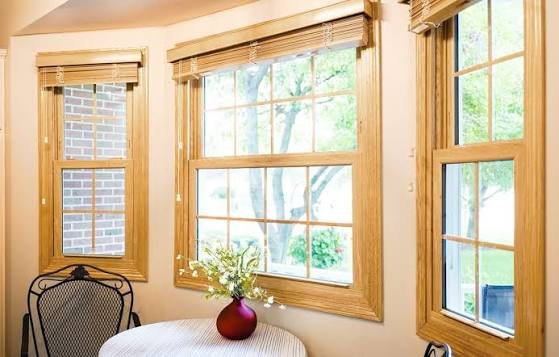 Wooden finish aluminium windows